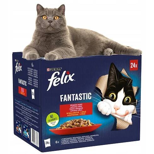Felix Fantastické Krmivo pro kočky s venkovskými příchutěmi v želé 2,04 kg 24 x 85 g