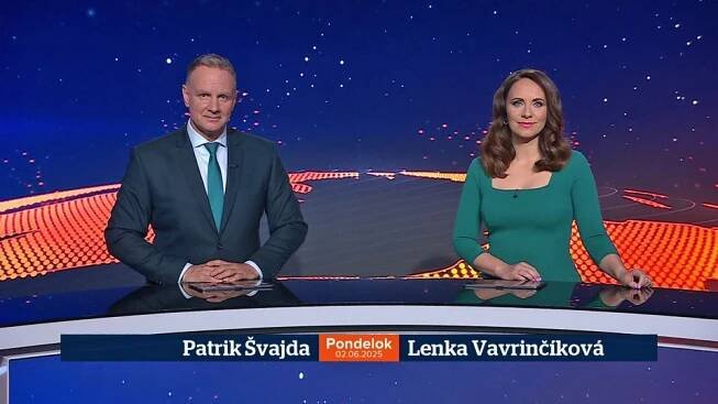 Patrik Švajda a Lenka Vavrinčíková v relácii Televízne noviny