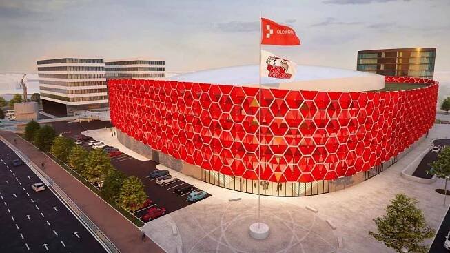 Vizualizace areny pro hokej v projektu Nová Velkomoravská