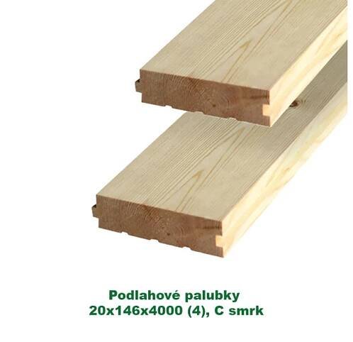 Podlahové palubky 20x146x4000 (4)-C, smrk