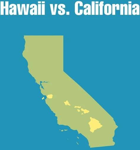 Hawaii Vs California Hawaii vs Florida Scaled Size Comparison