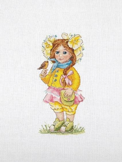 Sada na křížkové vyšívání „Jarní dívka“ 23 x 14 cm