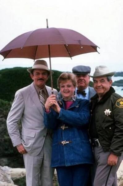 "Murder She Wrote" John Astin, Angela Lansbury, William Windom, Tom Bosley C. 1985 CBS