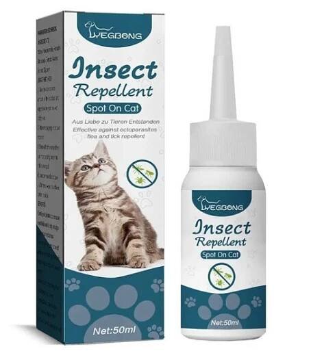Kapky proti blechám 50ml pro psy a kočky Odpuzovač klíšťat, vší a roztočů Zmírnění svědění Ošetření kožní plísně Péče o srst | Lapert.cz