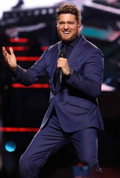 Michael BublÃÂ© performs on stage during a concert at Arena Ciudad de MÃÂ©xico