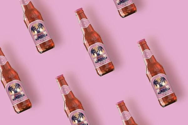 package design  graphic design  Beer Label Design ILLUSTRATION  beverage packaging visual identity label design Mockup bottle design summer beverage