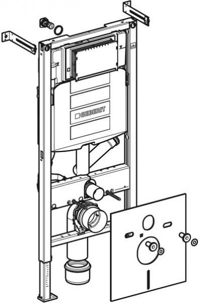 Geberit Prvek Geberit Duofix pro závěsné WC 112 cm s podomítkovou splachovací nádržkou Sigma 12 cm pro odsávání zápachu s externím ventilátorem 111.367.00.5