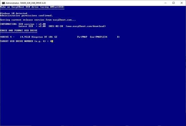 Make an E2B USB drive – Easy2Boot
