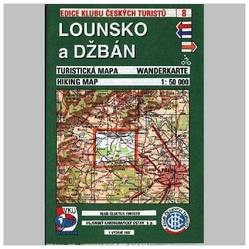 Lounsko a Džbán - mapa KČT 08