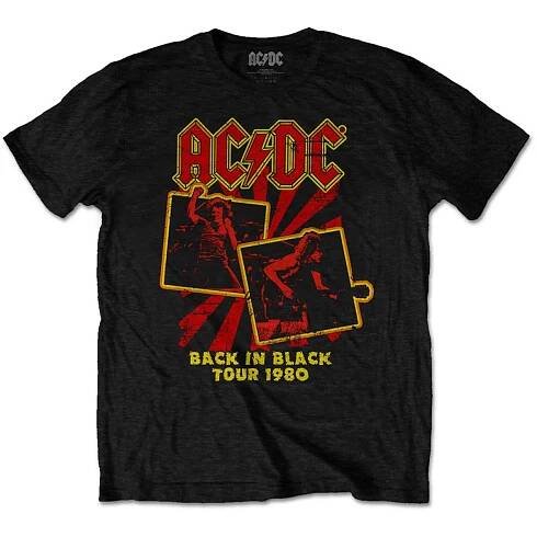 AC/DC tričko, Back in Black Tour 1980 Black, pánské | Musicwear - Trička, mikiny