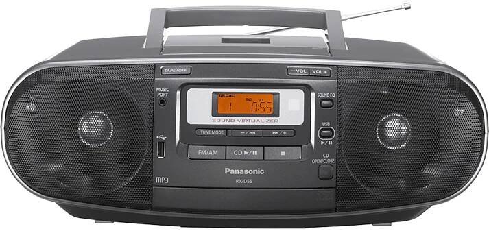 Panasonic RX-D55 kazetový rekordér s CD (4 vysoce výkonné reproduktory 10W x2, USB, přirozený vysoce kvalitní prostorový zvuk, dálkové ovládání) černá - Značkový obchod Panasonic