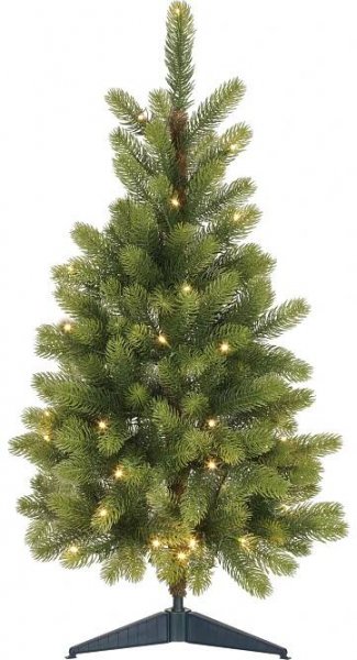 VLC Umělý vánoční stromek jedle NAGANO zelená, 40xLED, 175xvětev, pr. 45x90 cm