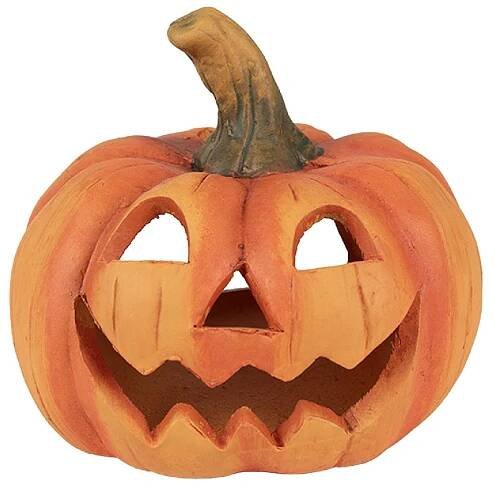 Dekorační rozesmátá dýně na Halloween Jack-o ́-lantern – 23x18 cm