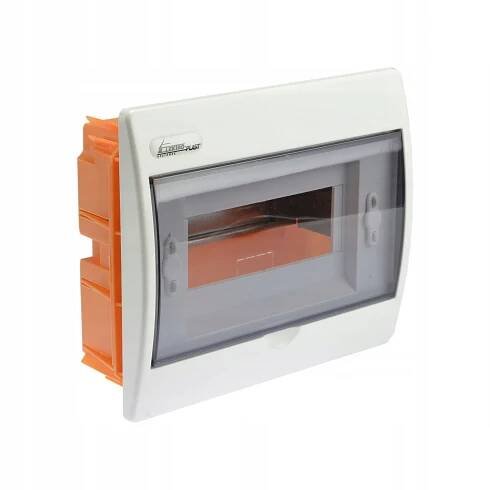 ROZVADĚČ PT 8MOD W200 mm S234 mm G74 mm IP40 DVEŘE N+PE Elektro-Plast