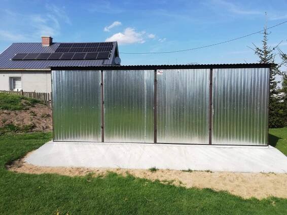 Plechová dvojgaráž 6x5 m so spádom strechy dozadu 3