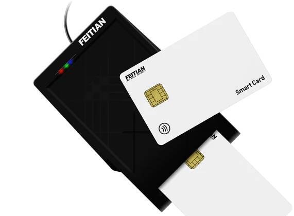 FEITIAN R502 Dual Interface Smart Card Reader supports to reading both contact Class A,B and C card (compatible with ISO 7816-1/2/3 T=0 and T=1) and contactless card (compatible with ISO 14443  TypeA and B)