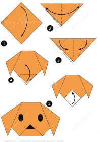Jak udělat origami hlavu psa krok za krokem | Vystřihovánky pro děti k vytisknutí zdarma