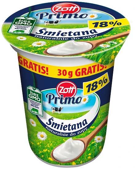 Smetana 18 % Zott 330 ml 360 g