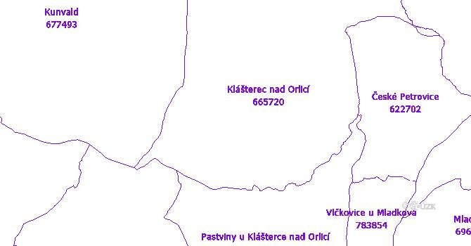 Katastrální mapa Klášterec nad Orlicí