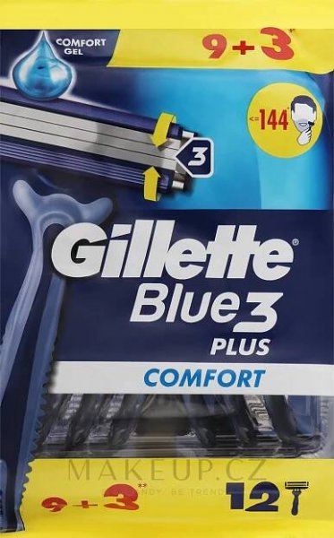 Gillette Blue 3 Comfort - Sada jednorázových holicích strojků, 12 ks