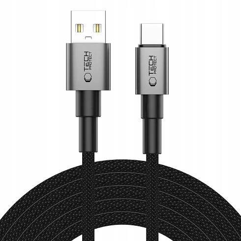 KABEL TECH-PROTECT ULTRABOOST DNA USB-A / USB-C 15W 3A 300CM ŠEDÝ NYLONOVÝ