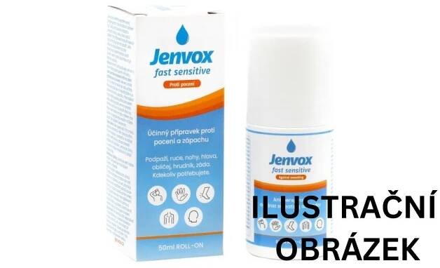 Jenvox Fast Sensitive roll on antiperspirant proti pocení a zápachu 50 ml