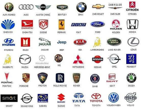many different car logos are shown in this image, and there is no image ...