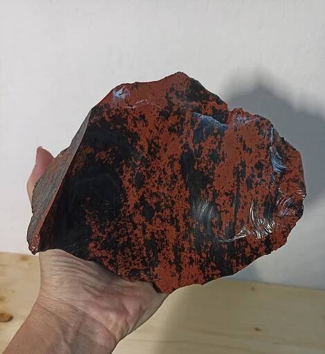 Obsidián - Moka, surový- mahagonový 1,118 kg. 