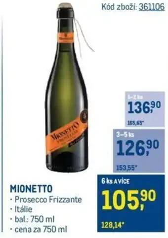 Makro MIONETTO Prosecco Frizzante nabídka