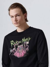 Tričko s dlhými rukávmi Rick and Morty Farba čierna - CROPP - 0835E-99X