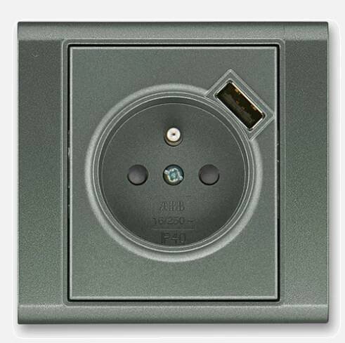Pestrý výběr barev, designů ABB zásuvek s USB | iElektra.cz