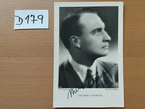 Miroslav Homola podpis 1942 autogram fotografie pavool D179 - Ostatní sběratelské předměty