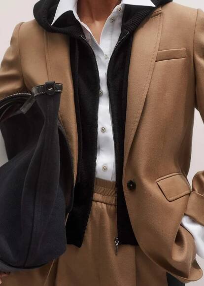 ME+EM Fluid Blazer + Straight Trouser Co-ord | Camel | Image 3