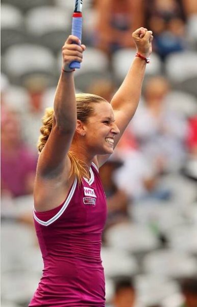 Slovenská tenistka Dominika Cibulková v semifinále na turnaji Apia International v Sydney. Mark Nolan/Getty Images.