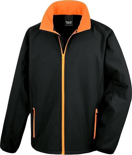 Result Core pánská softshellová bunda, potisk RW3697 (2XL) (černá/oranžová)