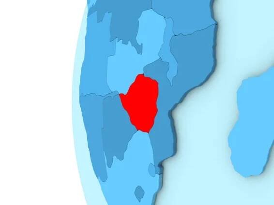 Zimbabwe na modrý glóbus — Stock obrázek
