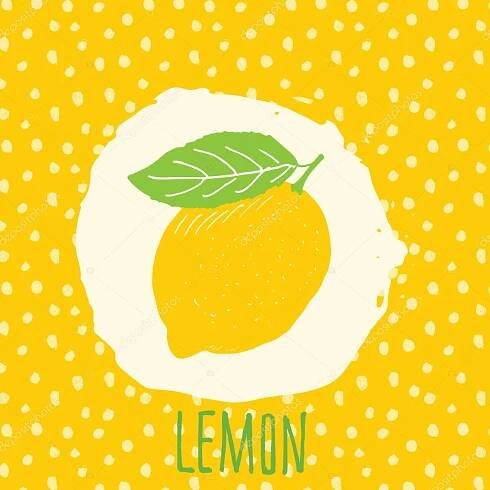Lemon hand drawn sketched fruit with leaf on yellow background with dots pattern. Doodle vector lemon for logo, label, brand identity. Stock Vektor od ©Saintantonio21 86574850