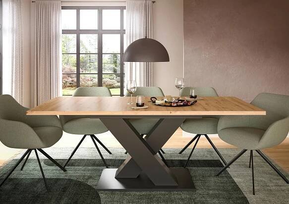 Ausziehtisch Marlon 150 Az Artisan Auf 190 Cm Ausziehbar - Eiche Artisan/Grau, Trend, Holzwerkstoff (150-190/90/75cm)