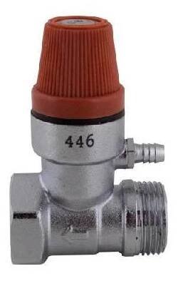 Pojistný ventil k bojleru 6 bar, 1/2", DN 15, 446, Steno 5844612 6 bar