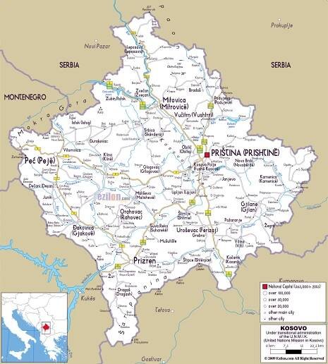 Maps of Kosovo | Collection of maps of Kosovo | Europe | Mapsland | Maps of the World