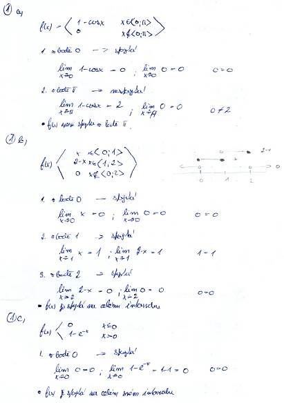 Matematická analýza – Spojitost funkce a derivace