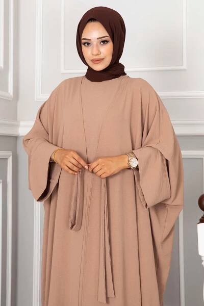 Layla Double Abaya Jazz Beige 1