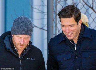 Prince Harry is spotted alongside American TV presenter Will Reeve in Whistler on Wednesday