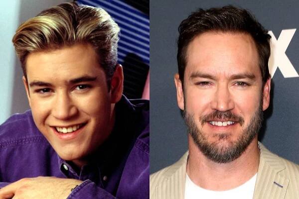 Mark-Paul Gosselaar as Zack Morris on 'Saved by the Bell'; Mark-Paul Gosselaar attends the 2019 FOX Winter TCA Tour at the Fig House on Feb. 6, 2019, in Los Angeles
