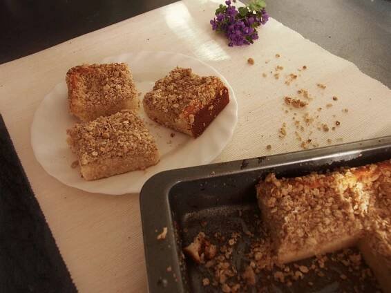 Tvarohový koláč s banánem a ovesnými vločkami - Carujeme.cz
