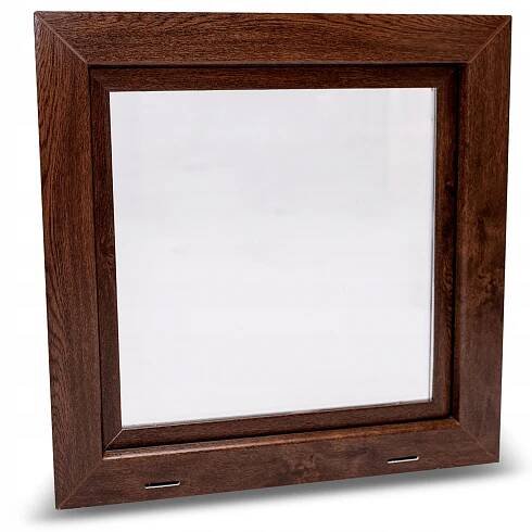 PVC OKNO 40x40 HOSPODÁŘSKÉ SKLEPNÍ GARÁŽOVÉ EKO VÝKLOPNÉ 400x400 OŘECH Značka ostatní