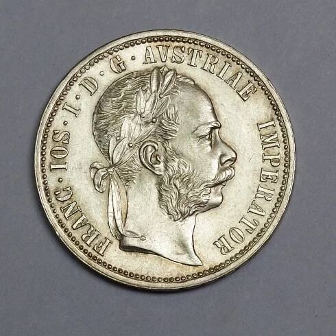 Franz Josef - 1 zlatník 1873, vzácnější ročník, nádherný