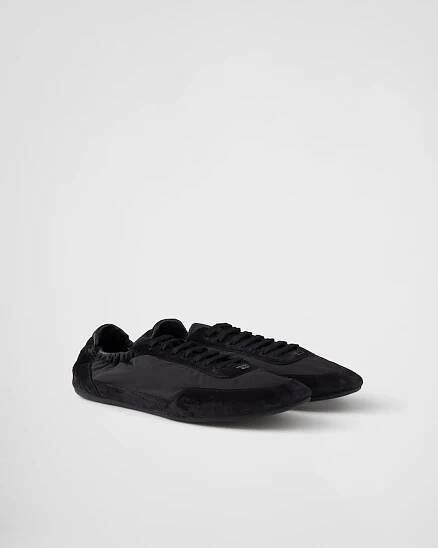 Collapse Re-Nylon and suede sneakers
