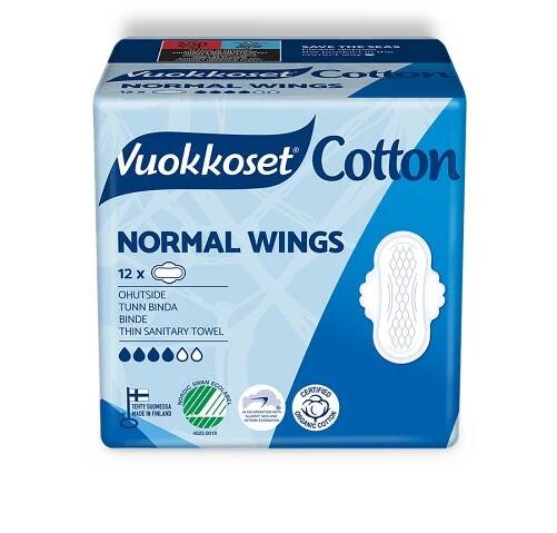Vuokkoset Cotton Normal Wings side pakkaus.