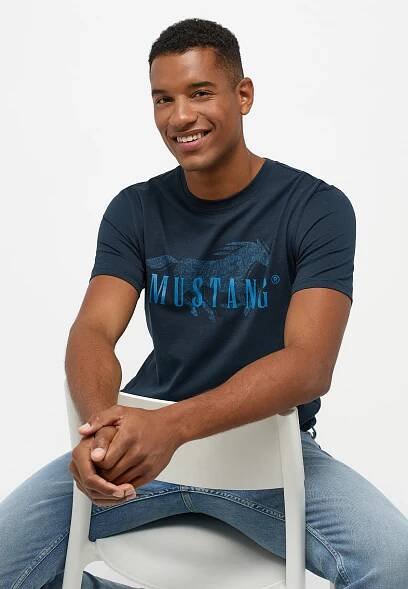 Pánské tričko Mustang modré | EXE JEANS | Specialisté na džíny Mustang, Cross, Mavi a další